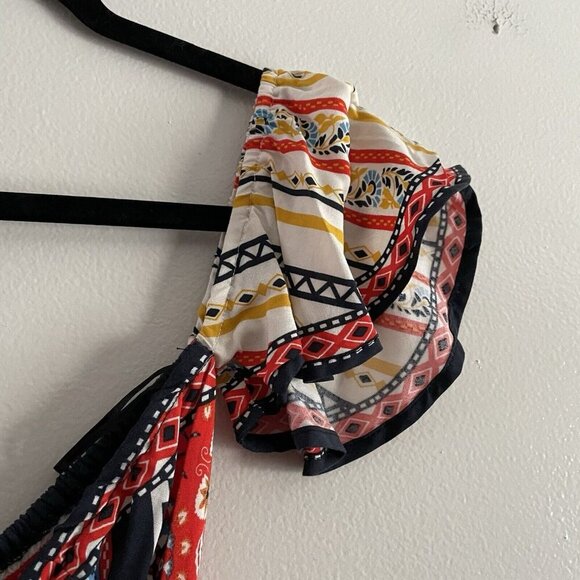 Flying Tomato S Boho Printed Side Cutouts Off The Shoulder Wide Leg Jumpsuit NWT - Picture 8 of 12